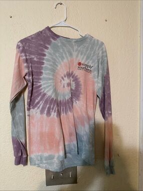 Simply Southern Pastel Spiral Tie-Dye Long Sleeve Shirt